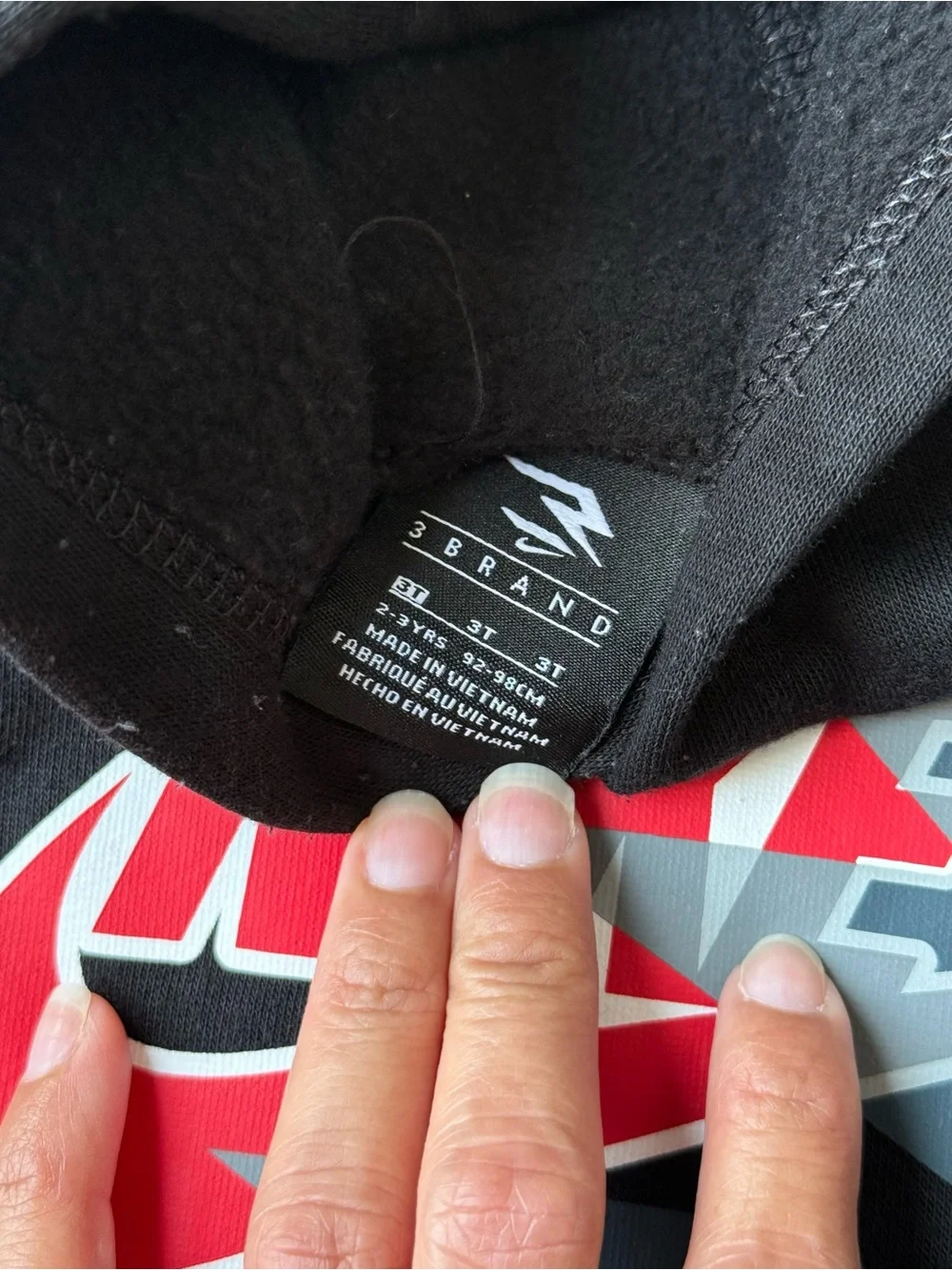 Nike Black Kids Pullover Hoodie with Red Logo